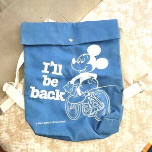 Vintage Walt Disney | Mickey Mouse "I'll Be Back" Backpack Circa 1950